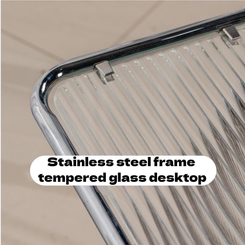 Solid Wood Side Table with Glass Top, Z Shape End Table with Magazine Rack, M...