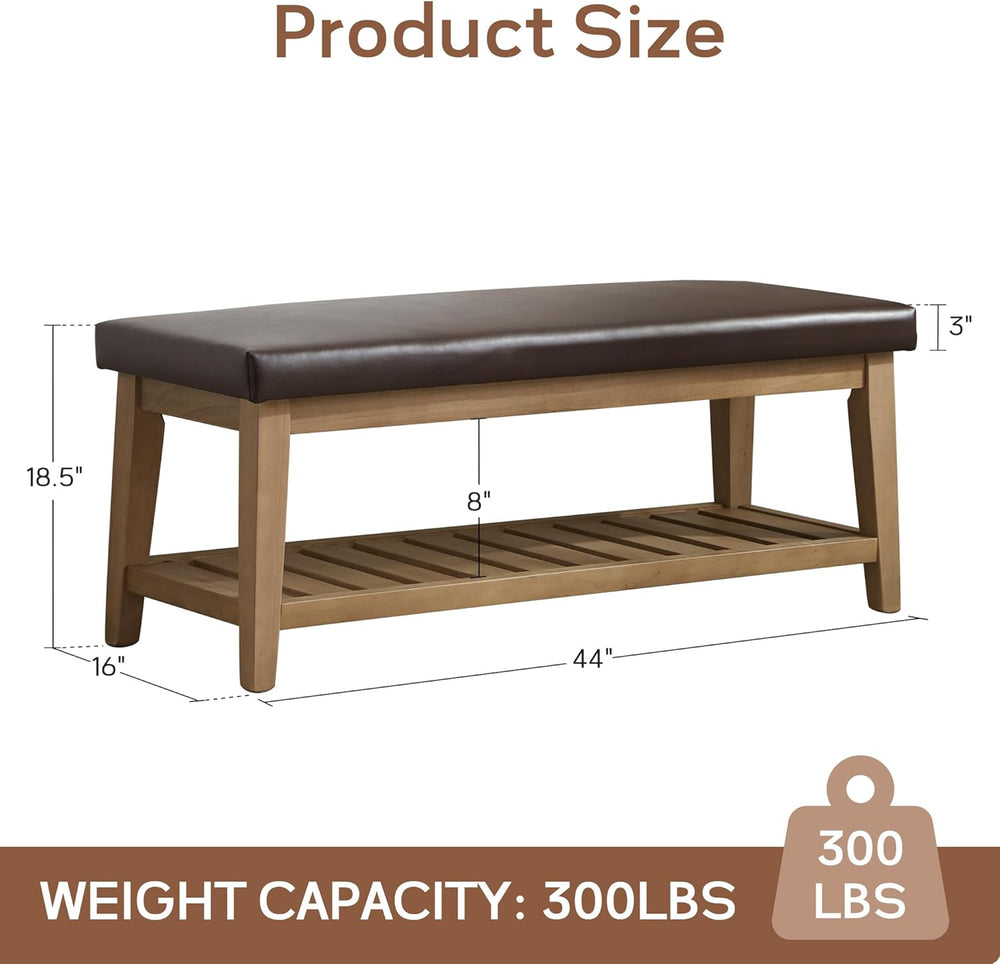 HUIMO Entryway Shoe Bench with Cushion, End of Bed Bench,Upholstered Bench fo...