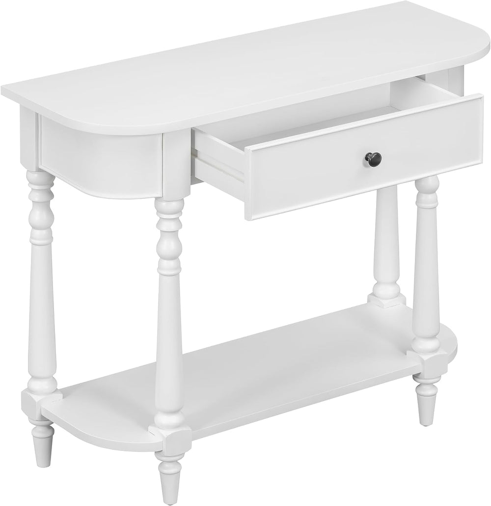 LKTART Solid Wood Corner-Curved Console Table,Farmhouse Space-Saving Entryway...