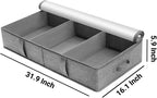 2 Packs Under Bed Storage Containers, Foldable Clothes Draw Organizers with Adjustable Dividers, Handles, Clear Window, Closet Storage Bins for Clothing, Shoes, Blankets