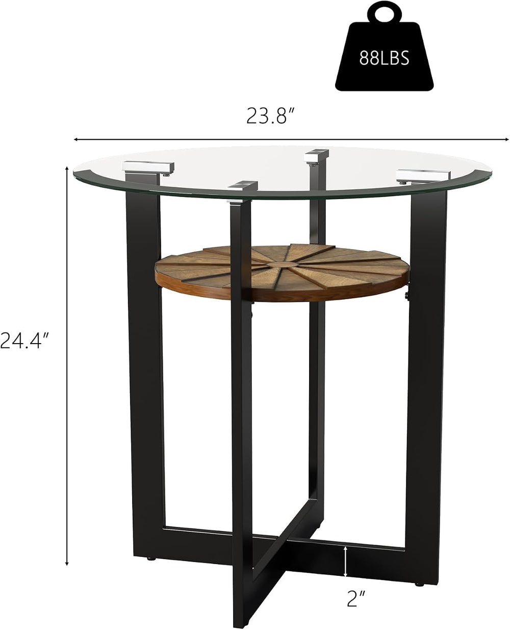Set of 3 Living Room Tables Set -One Coffee Table and Two End Tables with Tem...