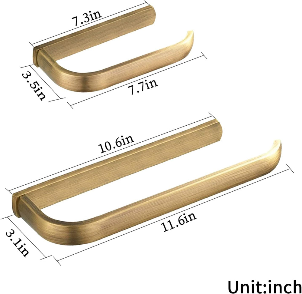 BigBig Home Antique Toilet Paper Holder Set, Brushed Brass Towel Holder for B...