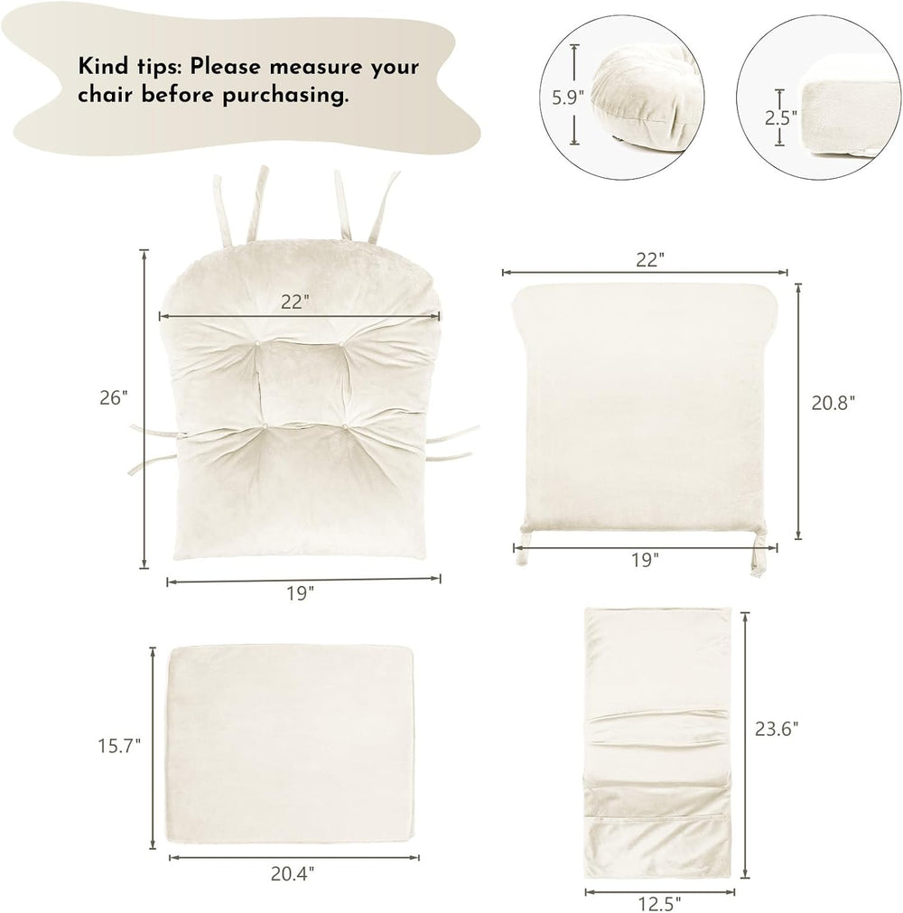 Lucky Monet 5Pcs Glider Rocker Replacement Cushions - Velvet Glider Cushions ...