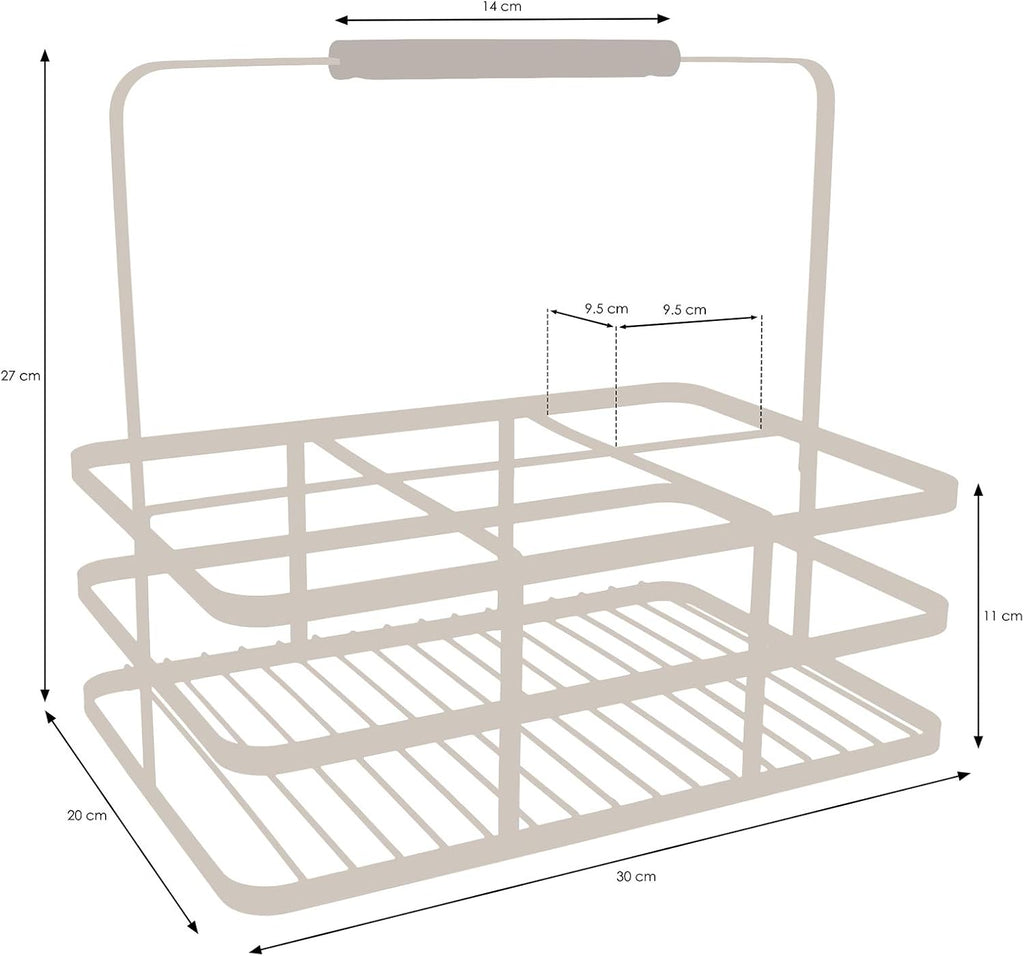 simplywire - Retro 6 Unit Milk Bottle Holder - (or Wine) - Flat Wire