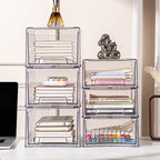 clear Drawer-Type Plastic Storage Box Bins Organizer，Family First Aid Kits Medicine cabinet Box Organizer,Closet ，Shelf，Ointments, Adhesive Bandages，Cosmetics,Office Items (clear, 2L Extra Large)