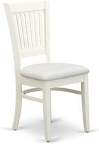 East West Furniture LGVA5-LWH-C 5 Piece Dining Set Includes a Rectangle Dining Room Table with Butterfly Leaf and 4 Linen Fabric Upholstered Kitchen Chairs, 42x84 Inch, Linen White