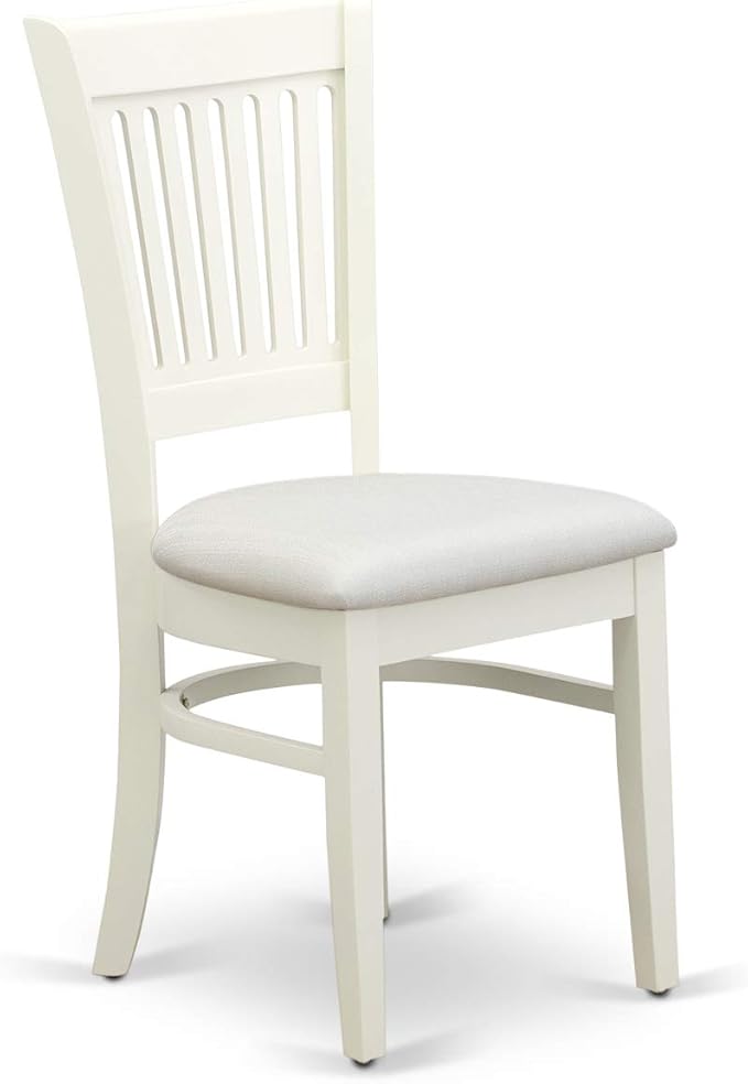 East West Furniture VAVA9-LWH-C 9 Piece Dining Set Includes an Oval Dining Room Table with Butterfly Leaf and 8 Linen Fabric Upholstered Kitchen Chairs, 40x76 Inch, Linen White