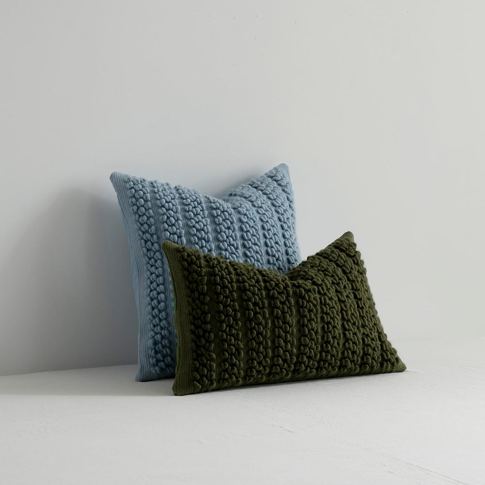 DEZENE Wool Boucle Lumbar Pillow Cover Premium Chic Accents Rectangular Textu...