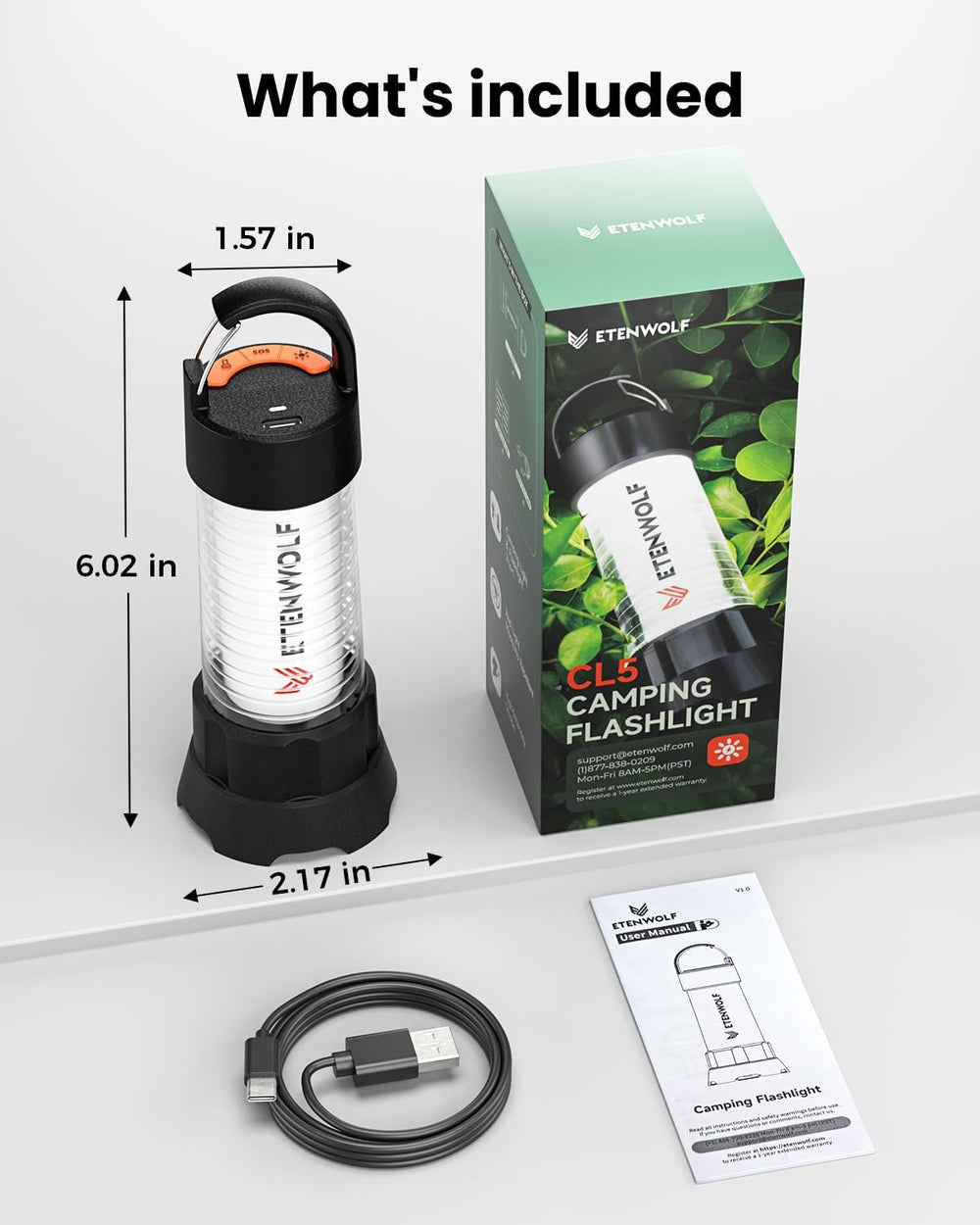 ETENWOLF 1000LM Portable Camping Lantern, 5000mAh Rechargeable Flashlight