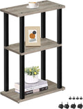 TUTOTAK Small Side Table, Narrow End Table, Bedside Table, Couch Side Table with Wheels for Living Room or Bedroom, Greige TB01BG061