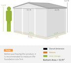 Outsunny 9' x 6' Outdoor Storage Shed, Garden Tool Metal Shed with Foundation Kit, Double Lockable Door, Air Vents and Sloping Roof, for Backyard, Patio, Lawn, Gray