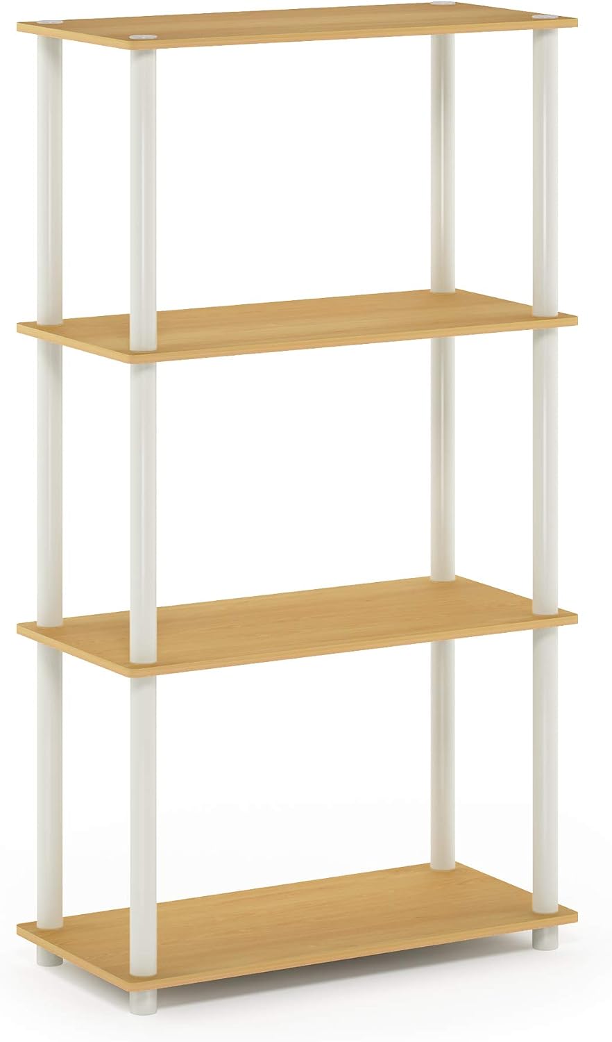 Furinno Turn-N-Tube Toolless 4-Tier Storage Shelves, Beech