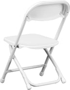 Flash Furniture Kids White Plastic Folding Chair | Durable Construction, Commercial Use