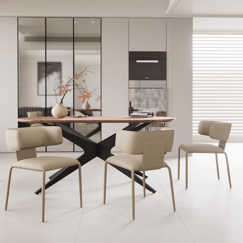 YOUNIKE Upholstered Dining Chair Single Premium Faux Leather Kitchen Dining R...