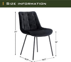 NicBex Velvet Dining Chairs, Upholstered Reception Chairs, Tufted Accent Chair with Metal Legs for Home Kitchen, Living Room, Set of 2, Black