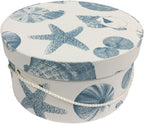 Sarah's Hat Boxes Classic Shells Hat Box – 12.75" x 6.5" (Dia. x Ht.) Handmade in USA – Odorless Non-Toxic Adhesive, Cording Handle – Premium Storage for Hats & Accessories