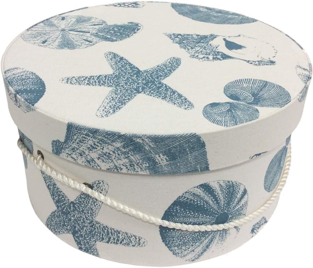Sarah's Hat Boxes Classic Shells Hat Box – 12.75" x 6.5" (Dia. x Ht.) Handmade in USA – Odorless Non-Toxic Adhesive, Cording Handle – Premium Storage for Hats & Accessories