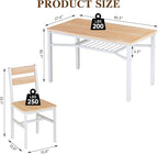 Hooseng Dining Table Set for 4, Wood Kitchen Table Chairs Set with Storage, Farmhouse 5 Piece Dining Room Table Set, Space-Saving Dinette Set for Breakfast Nook, Apartment