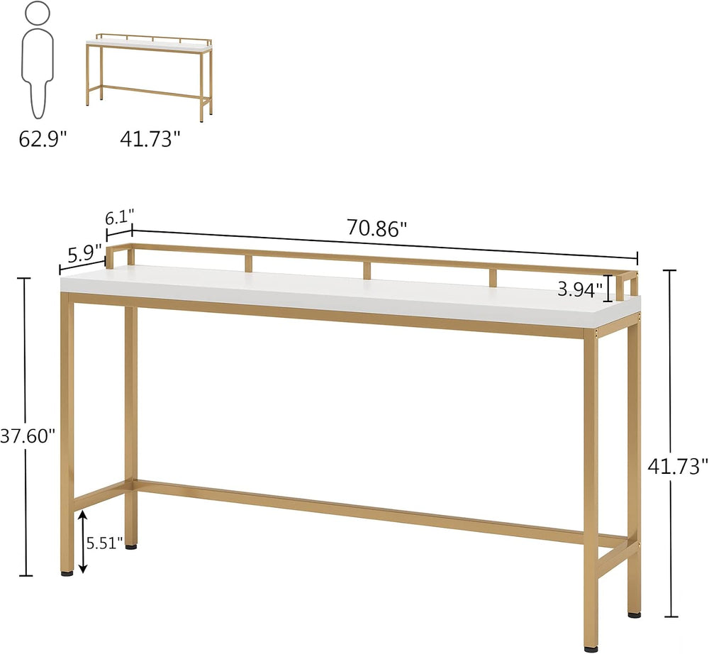 Tribesigns 70.9 inch Extra Long Sofa Table, Narrow Console Table Behind Couch...