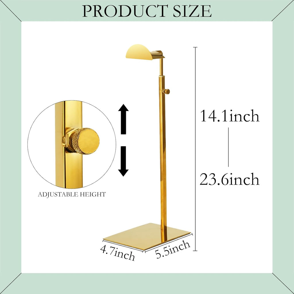 Purse Display Stands - 3PCS Stainless Steels Purse Stand Holder Adjustable Height Purse Display for Retail Luxury Bag Organizer Home Store Boutique Retail Closet Gold Color