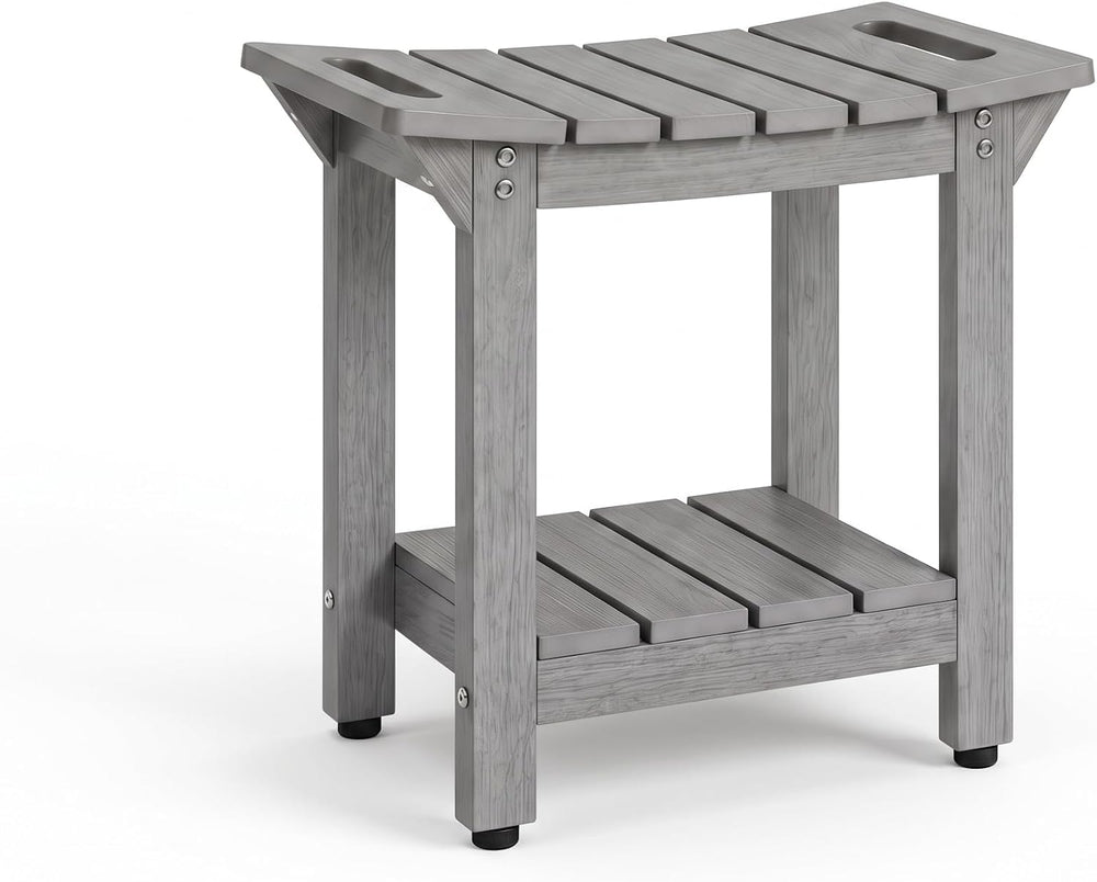 Waterproof HDPS 18.7" Shower Bench, Shower Chair for Inside Shower, Gray