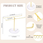 Metal Headband Holder Organizer, 2-Tier Headband Storage with Tray, Hairband Display Stand with Golden Rings, Hair Accessories Claw Clip Organizer for Women and Girls (Gold)