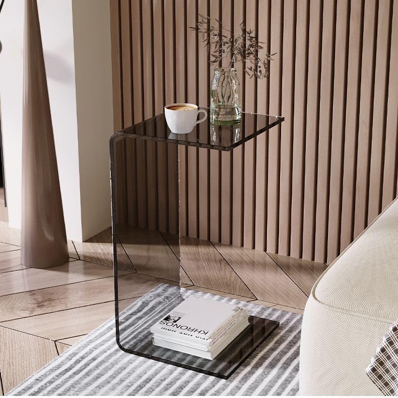 Side Table,C Shaped End Table, Acrylic Sofa Side Table, Bedside Table for Bed...