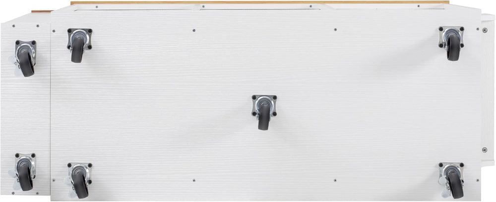 54.1"-85.5" Rolling Kitchen Island with Slide Out Table Grey