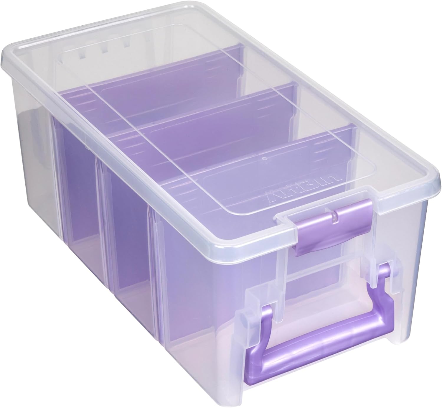 ArtBin Semi Satchel Portable Craft Organizer with 3 Dividers - Clear Plastic Storage Case for Art & Craft Supplies