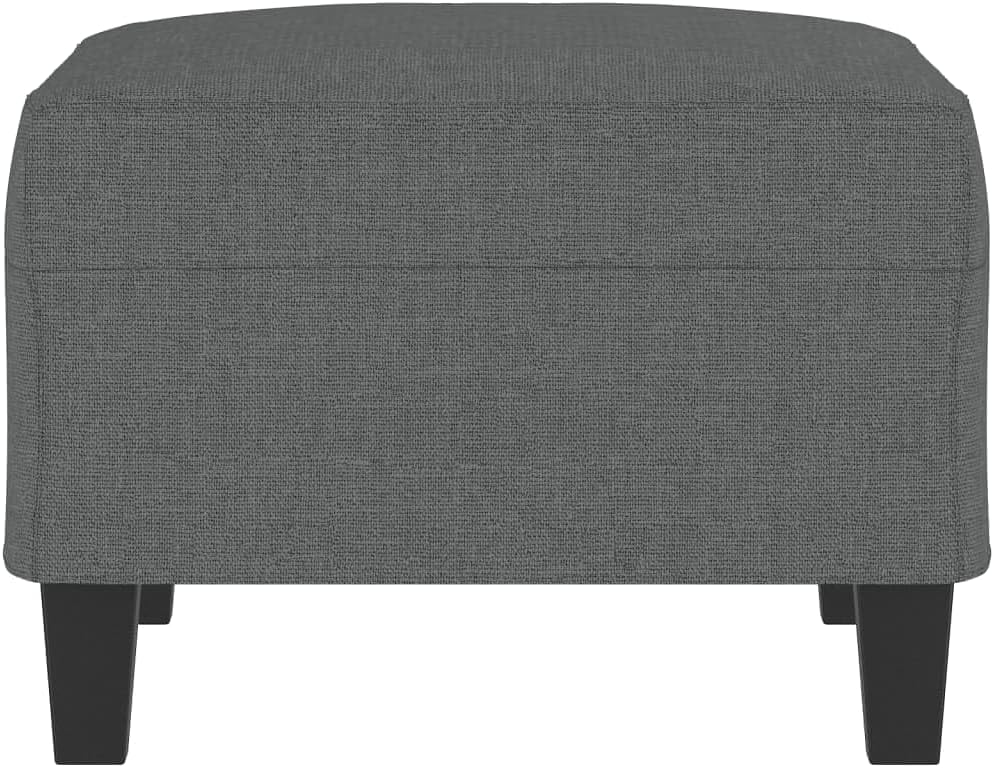 Modern Dark Gray Footstool with Breathable Fabric and Sturdy Plywood Frame, C...