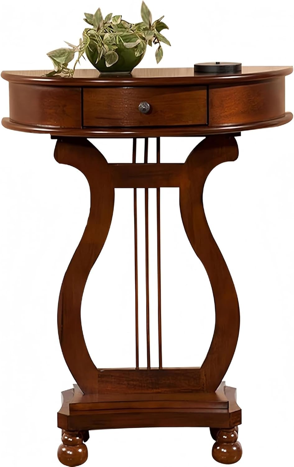 Half Moon Shaped Entryway Side Table, Narrow Semi Circle Console Table, Solid...