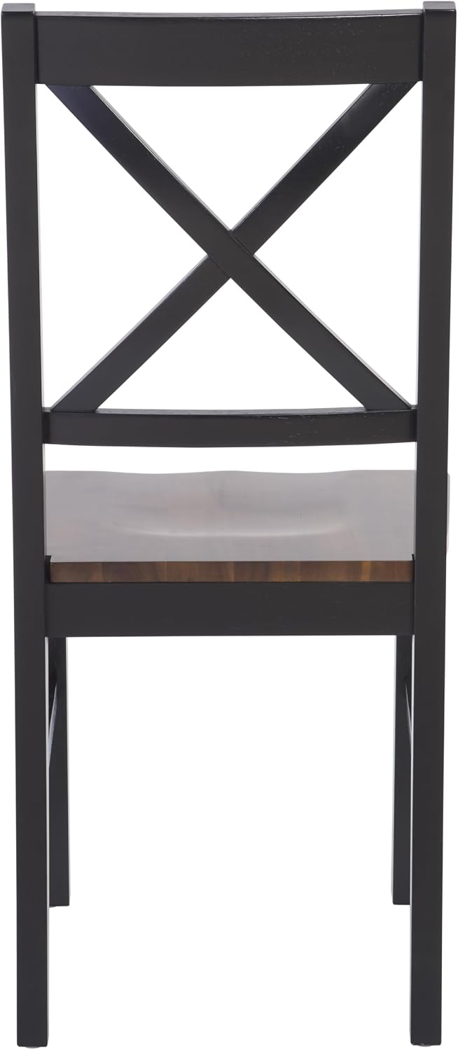 SAFAVIEH Home Collection Akash Farmhouse Black & Walnut Dining Chair Set ...