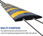 BESEA 6Feet Rubber Speed Bump, 72" x 12" x 2" Heavy Duty Speed Bump Cable Protector Ramp for Driveway, Road Parking, Garage, Parking Lot, Warehouse(2 Packs)