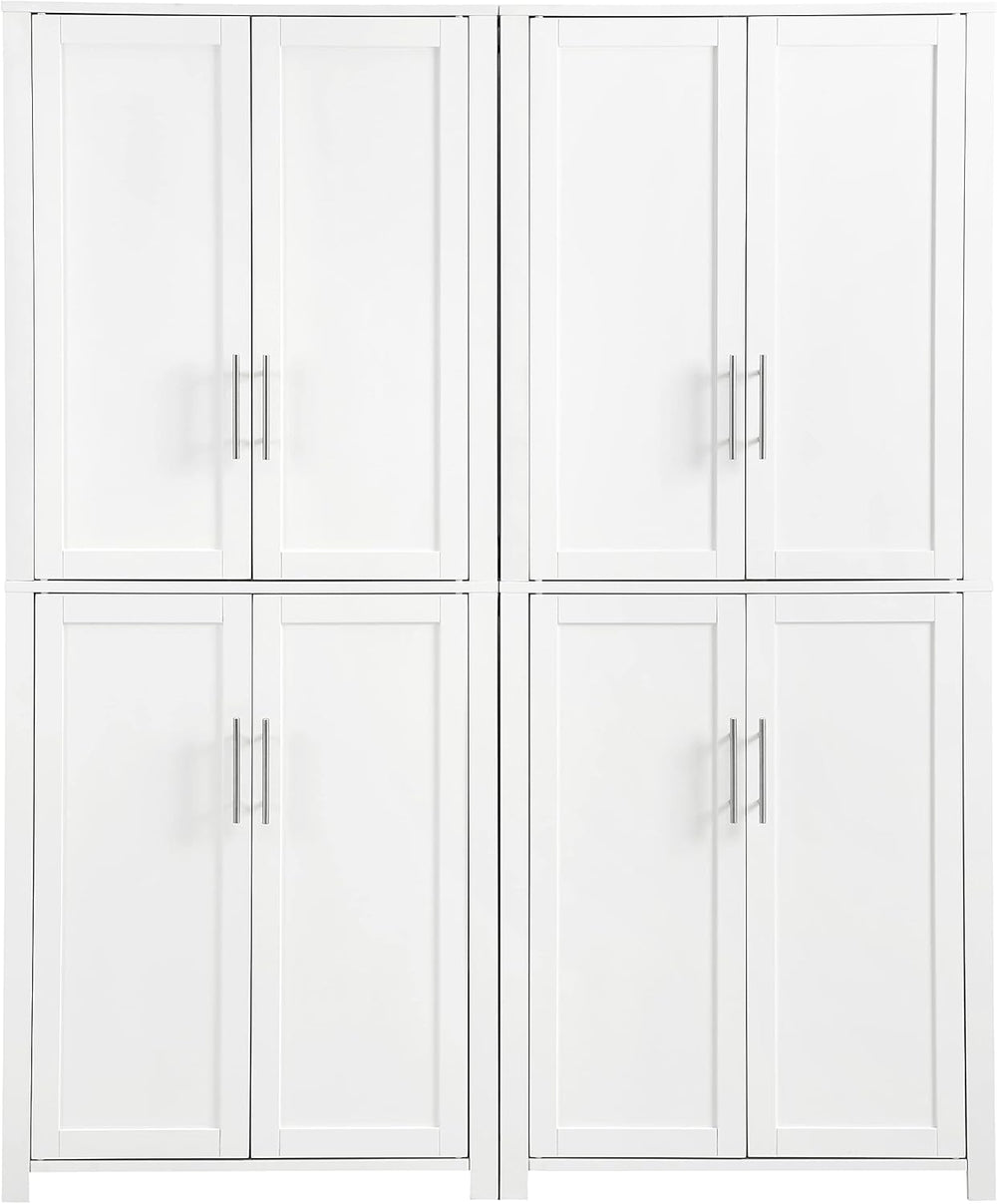 Crosley Furniture Savannah 2-Piece Pantry Storage Cabinet Set with Shelves, K...