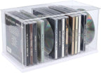 Clear Acrylic CD Holder Rack, Stackable CD Storage Box with Dustproof Door, DVD Display Case and Media Organizer for Music Disc, Blu Ray, Game Cases, Cassette, Shelf or Desktop