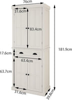 71" Pantry Cabinet, Freestanding Tall Cupboard Storage Cabinet with a Drawer,Tall Kitchen Pantry with 4 Doors and 2 Adjustable Shelves, for Living Room, Dining Room