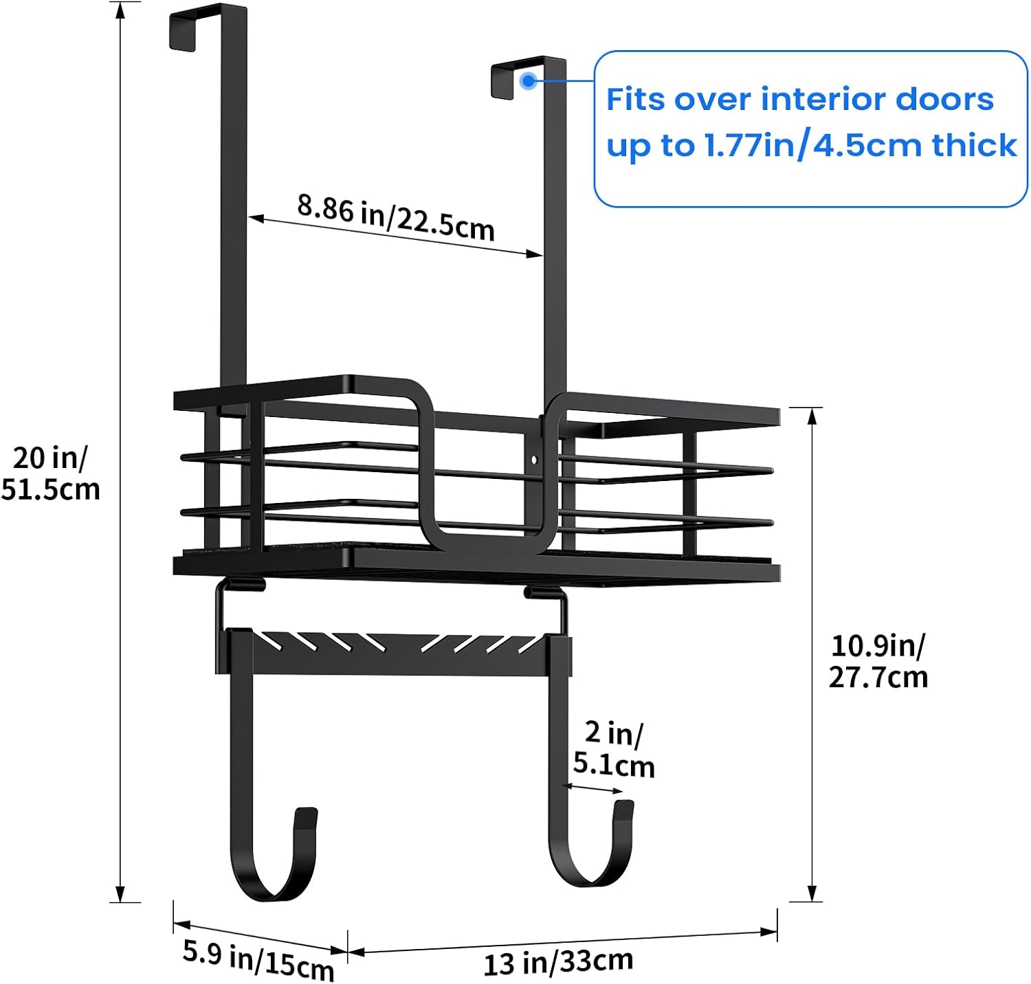 TJ.MOREE Over The Door/Wall Mount Ironing Board Hanger, Laundry Room Iron and Ironing Board Caddy Storage for Water Mister, Fabric Sprays, Laundry Detergent