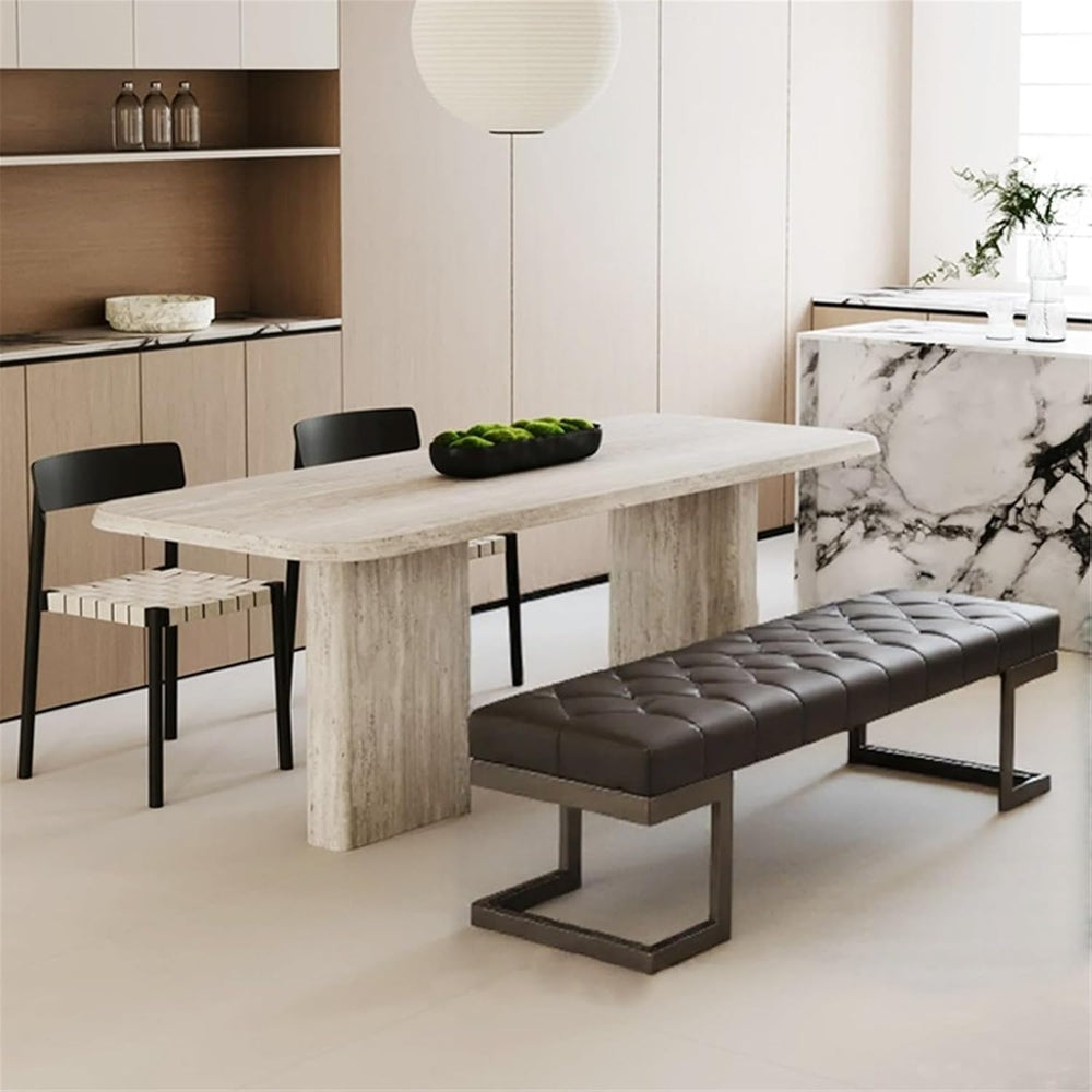 Modern Leather Bed end Stool Bedroom Dressing Room Living Shoe Changing Entry...