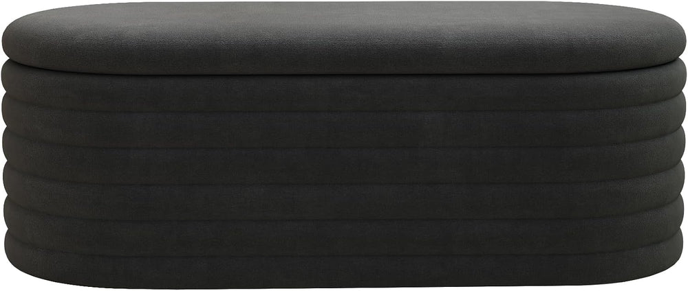 40 inch Upholstered Storage Ottoman Bench,Ready to go,Black