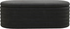 Storage Ottoman Bench 40 inch Upholstered Chenille Fabric Storage Bench for Bedroom End of Bed Stool Aesthetic Large Storag Ottoman for Living Room Entryway,Black