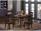 East West Furniture MZAN5-BCH-W 5 Piece Kitchen Table & Chairs Set Includes a Rectangle Dining Room Table with Dropleaf and 4 Dining Chairs, 36x54 Inch, Black & Cherry