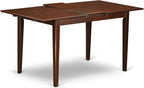 East West Furniture PSNO7-MAH-W 7 Piece Dining Table Set Consist of a Rectangle Dining Room Table with Butterfly Leaf and 6 Wooden Seat Chairs, 32x60 Inch, Mahogany
