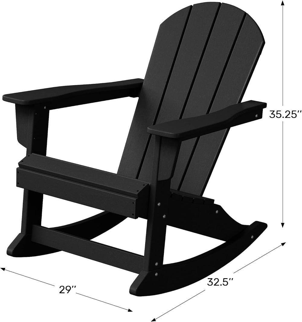 WestinTrends Malibu 2 Piece Set Outdoor/Patio Poly Adirondack Rocking Chairs ...