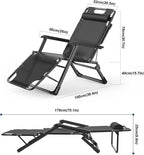 Portable Lounge Chairs Folding Reclining Chairs Sun Patio Chaise Pool Lawn Chaise with Soft Cushion(Recliner)