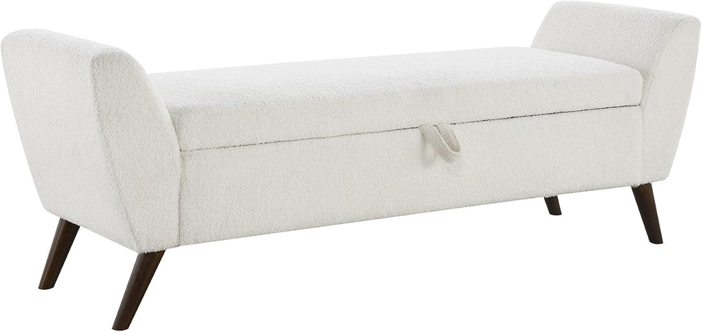 GDFStudio 60" Storage Bench with Seat & Hidden Storage, Teddy Fabric...