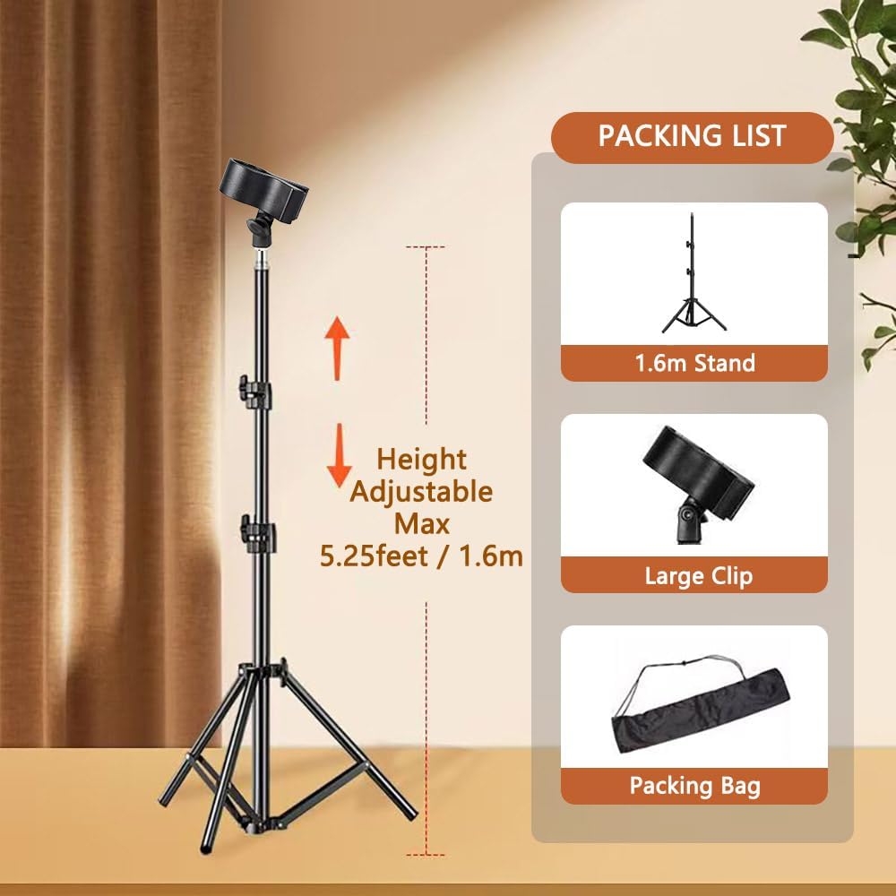 Hair Dryer Stand Holder Hands Free Adjustable Blow Dryer Stand with Universal Clamp Clip Sturdy Base