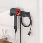 Hair Dryer Holder Wall Mounted, Stainless Steel Self Adhesive Blow Dryer Holder Rack for Dyson Supersonic Hair Dryer,Black