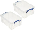 Really Useful Box 9 Liter Plastic Storage Bins with Lids and Clip Lock Handles for Home or Office Organization and Storage (2 Pack)
