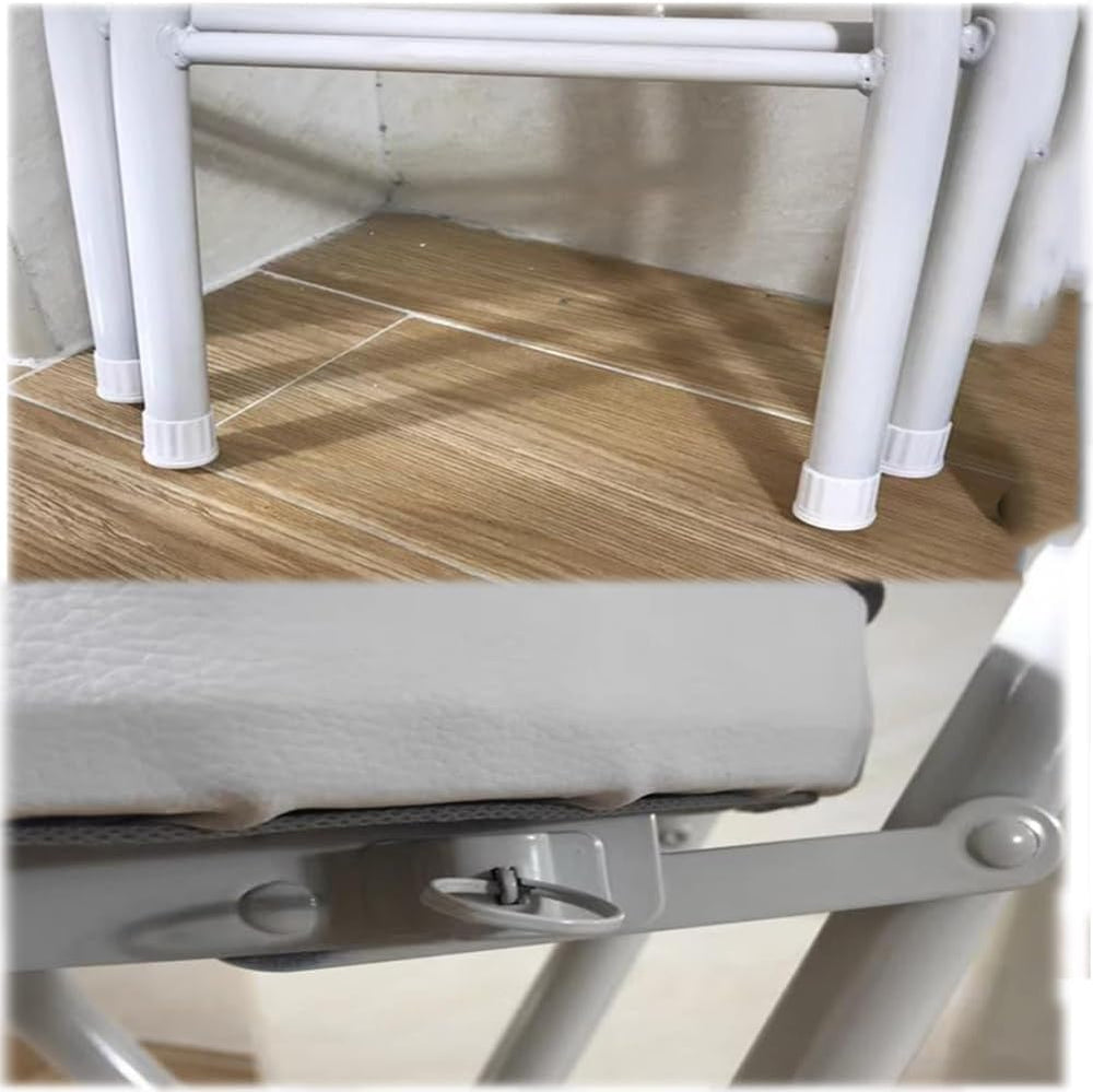 Portable Folding Stool, Non-Slip Feet, Kitchen Folding Stool with Backrest, P...