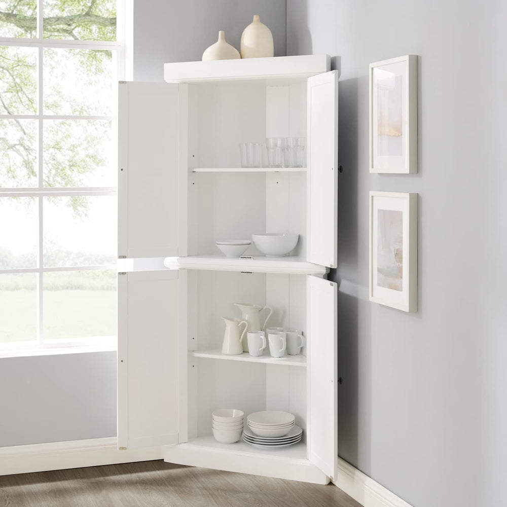 Maykoosh Tall Corner Pantry Cabinet - Modern Kitchen Storage, 2 Stackable Pan...